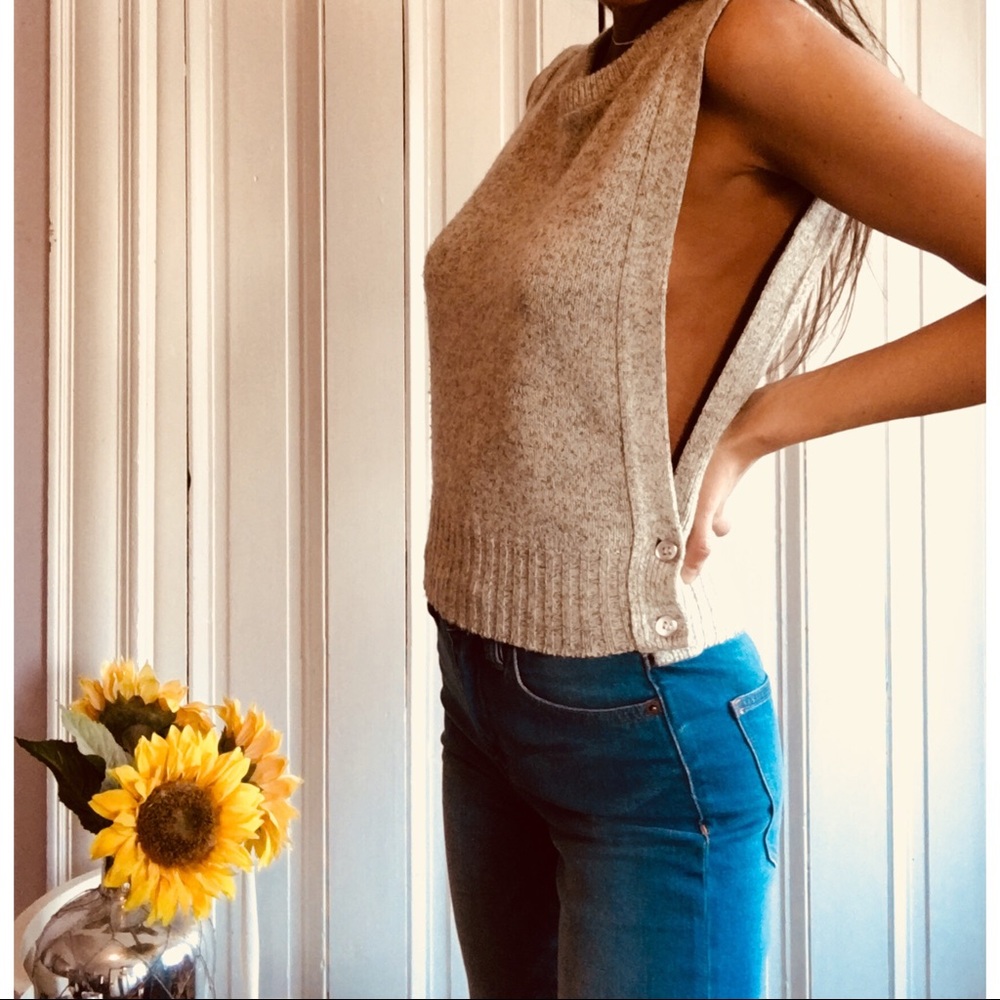 Gray Wool Side Button Vest! - image 2